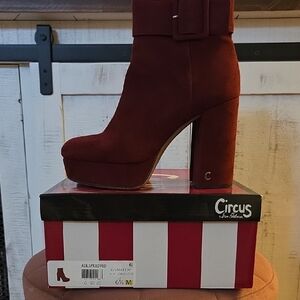 Circus by Sam Edelman Women's Burgundy Heeled Boots